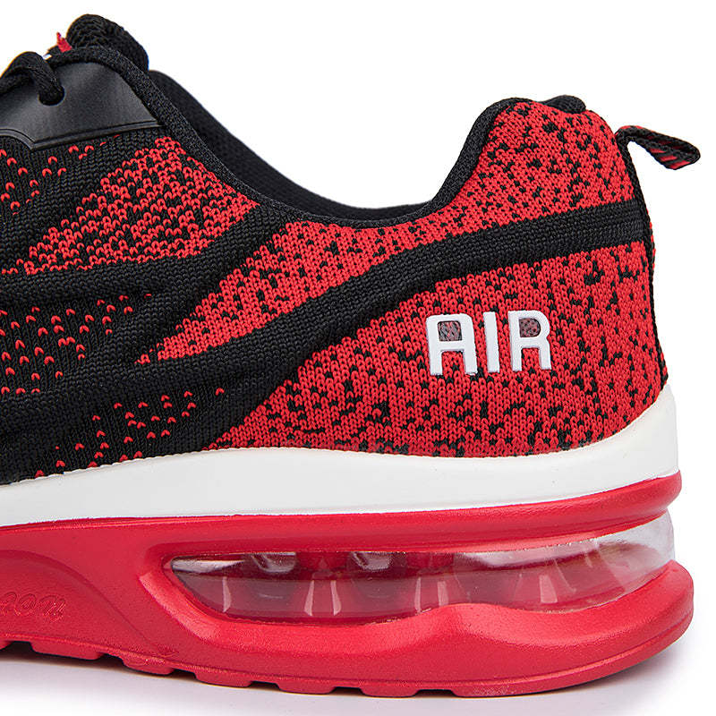 Softsfeel Men's Technology Air Cushion Super Soft Shoes - Black/Red-SOFTSFEEL
