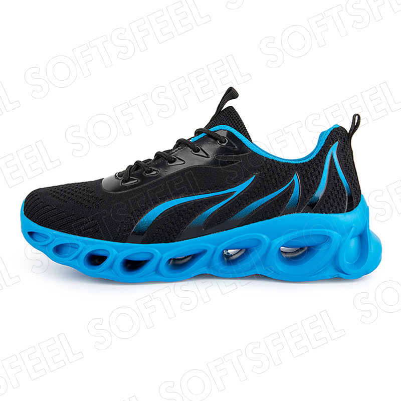 Softsfeel Men's Relieve Foot Pain Perfect Walking Shoes - Black Blue-SOFTSFEEL