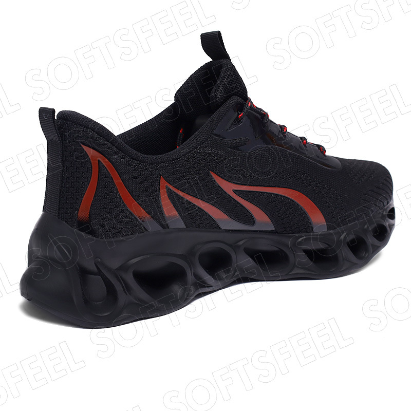 Softsfeel Women's Relieve Foot Pain Perfect Walking Shoes - Black Red-SOFTSFEEL