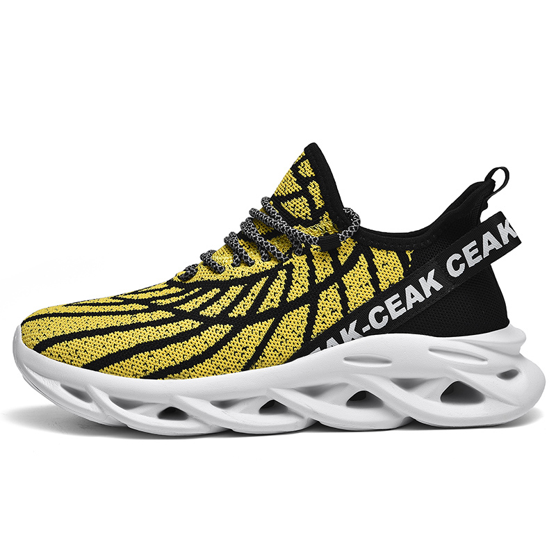 Women's Ortho Stretch Cushion Shoes - Black Yellow-SOFTSFEEL
