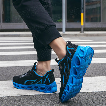 Softsfeel Relieve Foot Pain Perfect Walking Shoes - Black Blue-SOFTSFEEL