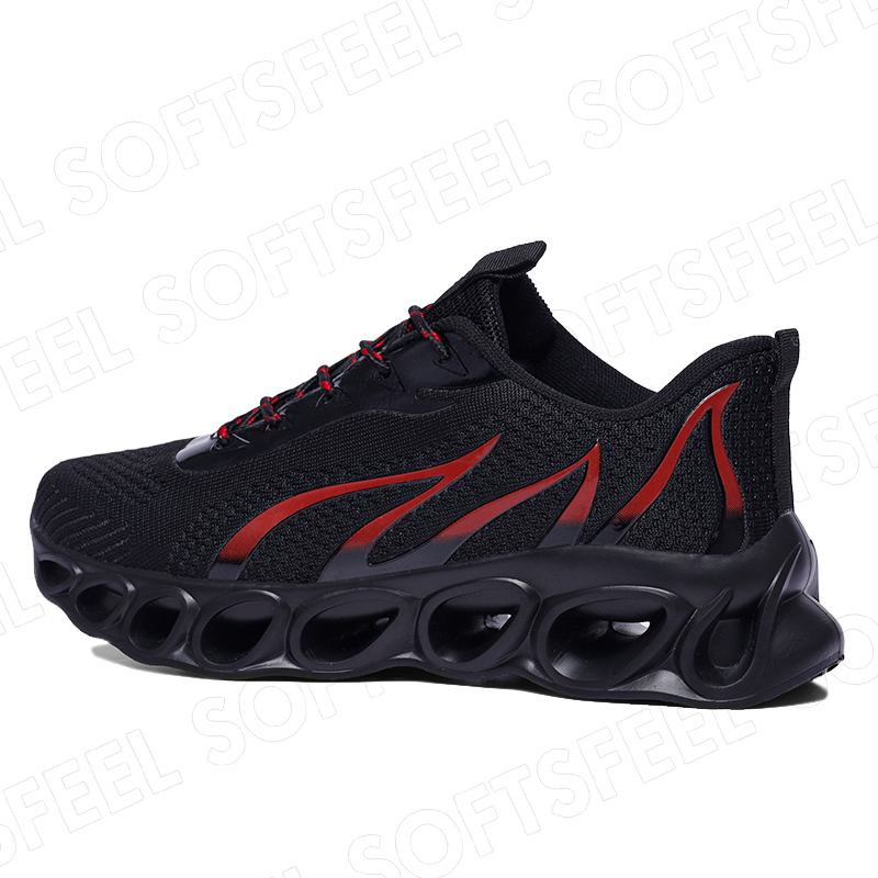 Softsfeel Women's Relieve Foot Pain Perfect Walking Shoes - Black Red-SOFTSFEEL