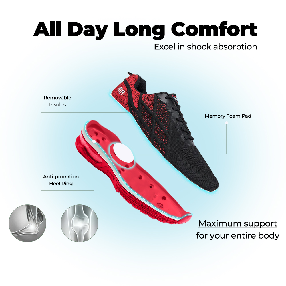 Softsfeel® Women's AirCush Lite Core V1 - Black/Red