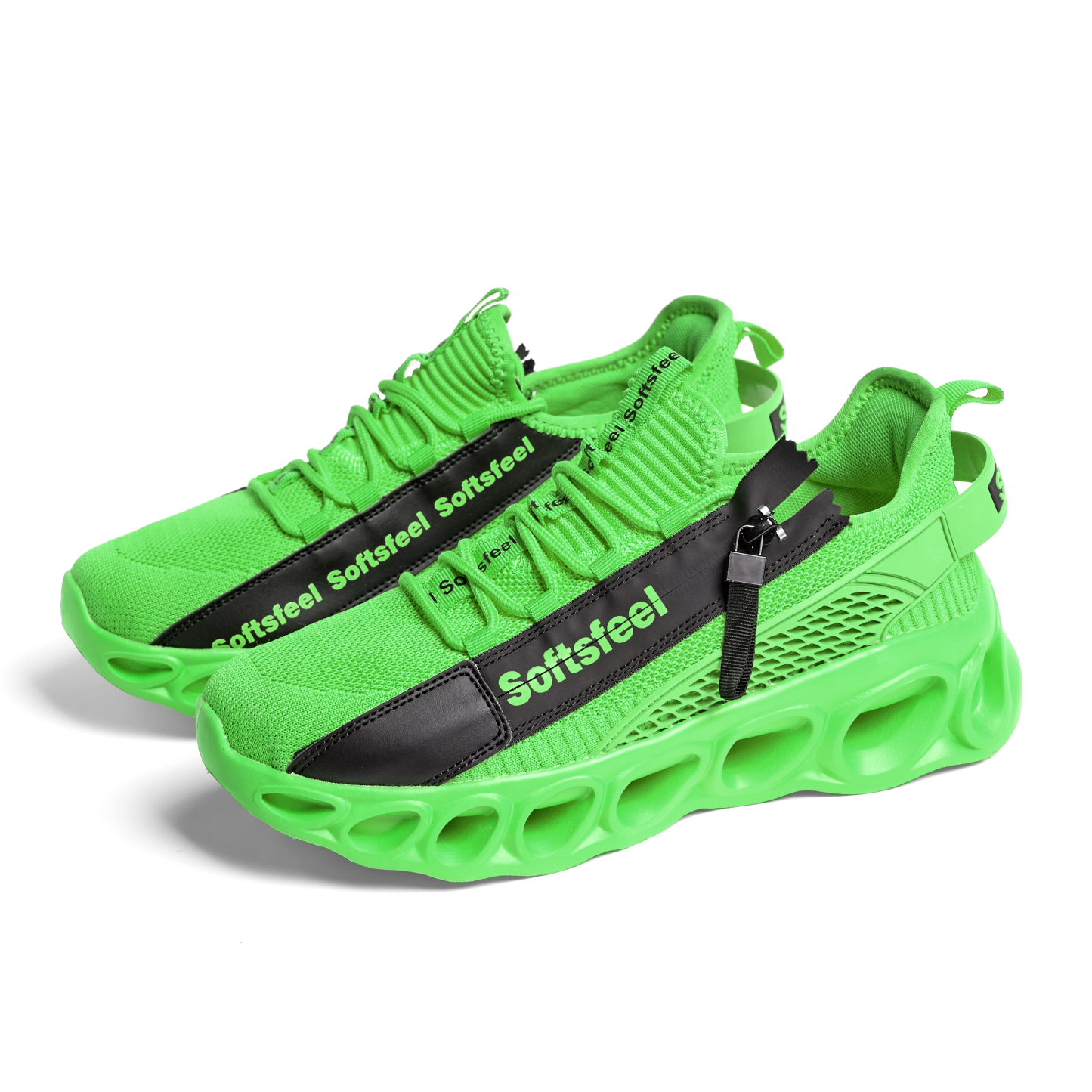 Softsfeel® Men's Side-Zip ComfortFit Walking Shoes - Green