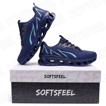 Softsfeel Men's Relieve Foot Pain Perfect Walking Shoes - Dark Blue-SOFTSFEEL