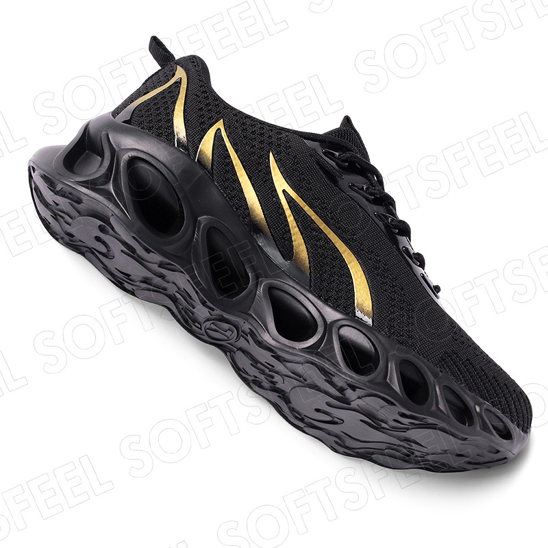 Softsfeel Relieve Foot Pain Perfect Walking Shoes - Black Gold-SOFTSFEEL