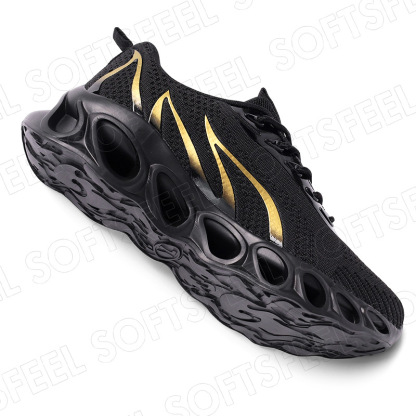 Softsfeel Relieve Foot Pain Perfect Walking Shoes - Black Gold-SOFTSFEEL