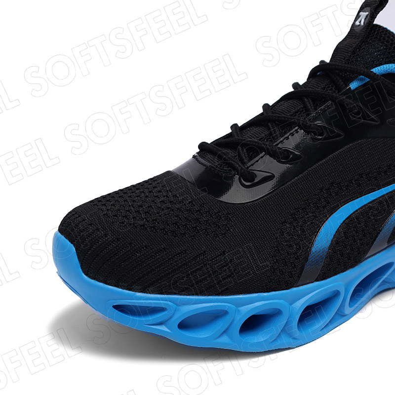 Softsfeel Men's Relieve Foot Pain Perfect Walking Shoes - Black Blue-SOFTSFEEL