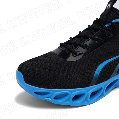 Softsfeel Men's Relieve Foot Pain Perfect Walking Shoes - Black Blue-SOFTSFEEL