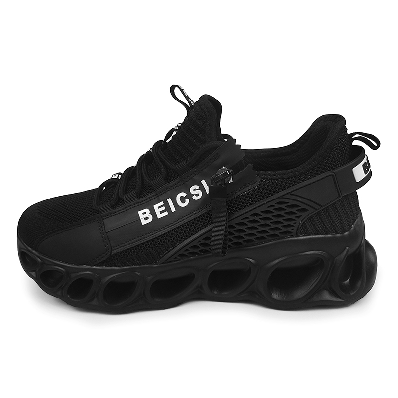 Softsfeel Men's Side-Zip ComfortFit Walking Shoes - Black-SOFTSFEEL