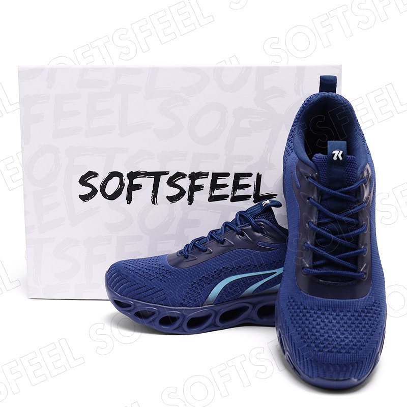 Softsfeel Men's Relieve Foot Pain Perfect Walking Shoes - Dark Blue-SOFTSFEEL