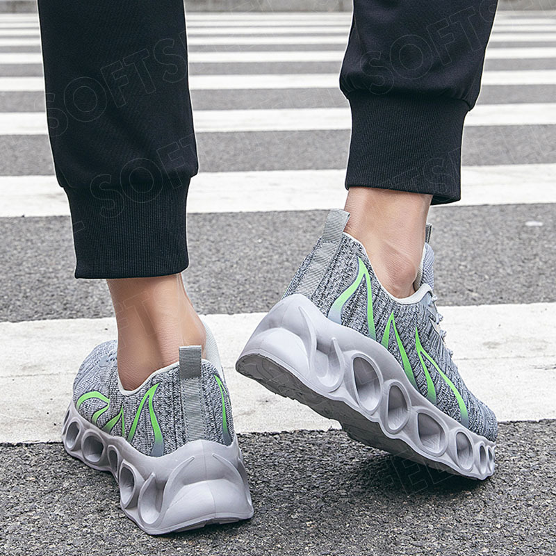 Softsfeel Men's Relieve Foot Pain Perfect Walking Shoes - Gray-SOFTSFEEL