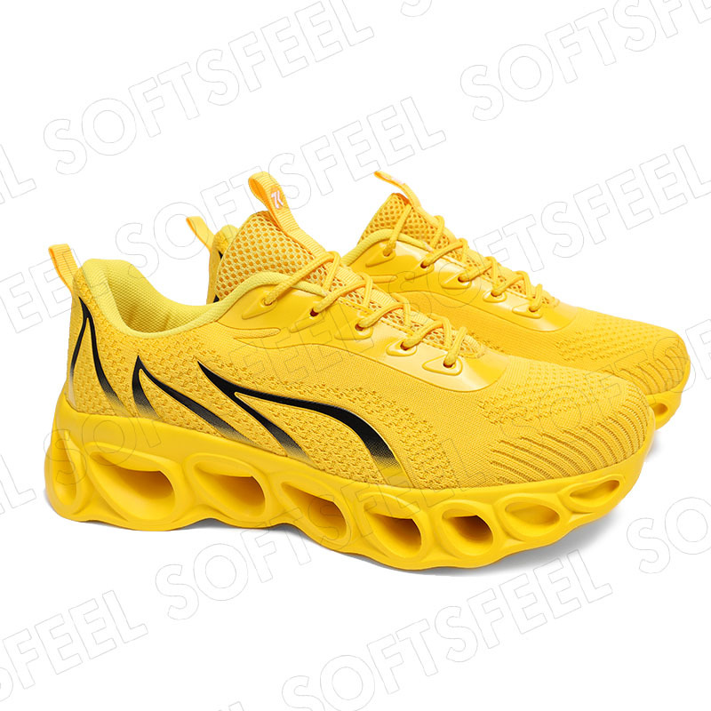 Softsfeel Men's Relieve Foot Pain Perfect Walking Shoes - Yellow-SOFTSFEEL