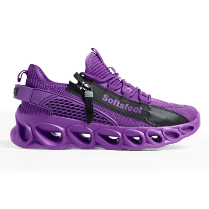 Softsfeel® Men's Side-Zip ComfortFit Walking Shoes - Purple