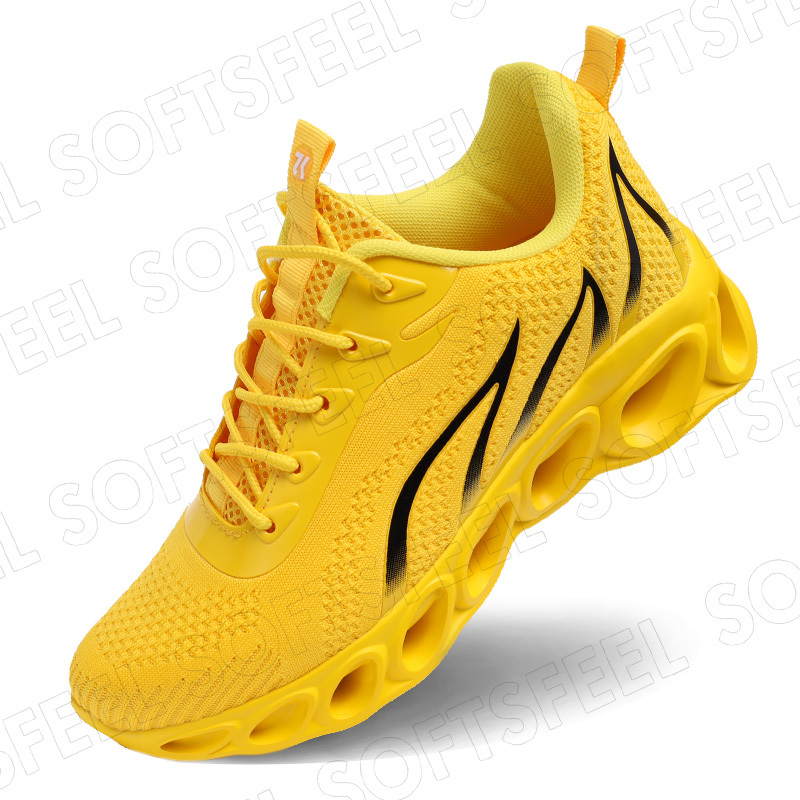 Softsfeel Men's Relieve Foot Pain Perfect Walking Shoes - Yellow-SOFTSFEEL