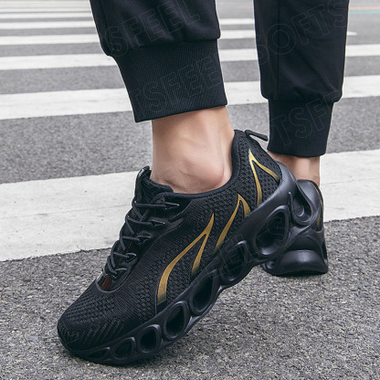 Softsfeel Relieve Foot Pain Perfect Walking Shoes - Black Gold-SOFTSFEEL