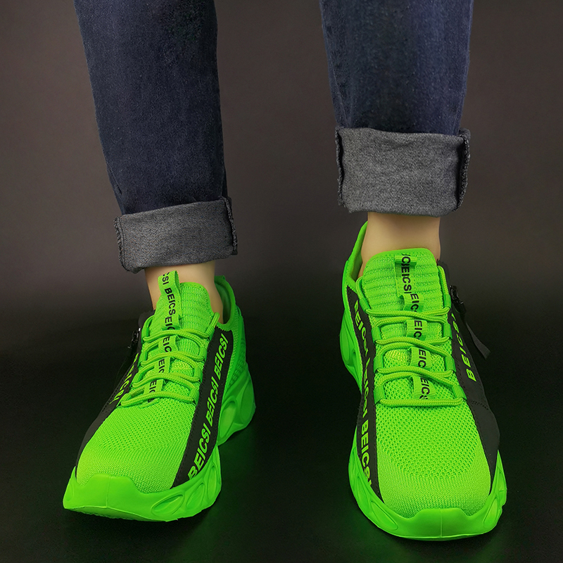 Softsfeel Women's Side-Zip ComfortFit Walking Shoes - Green-SOFTSFEEL