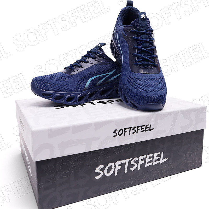 Softsfeel Men's Relieve Foot Pain Perfect Walking Shoes - Dark Blue-SOFTSFEEL