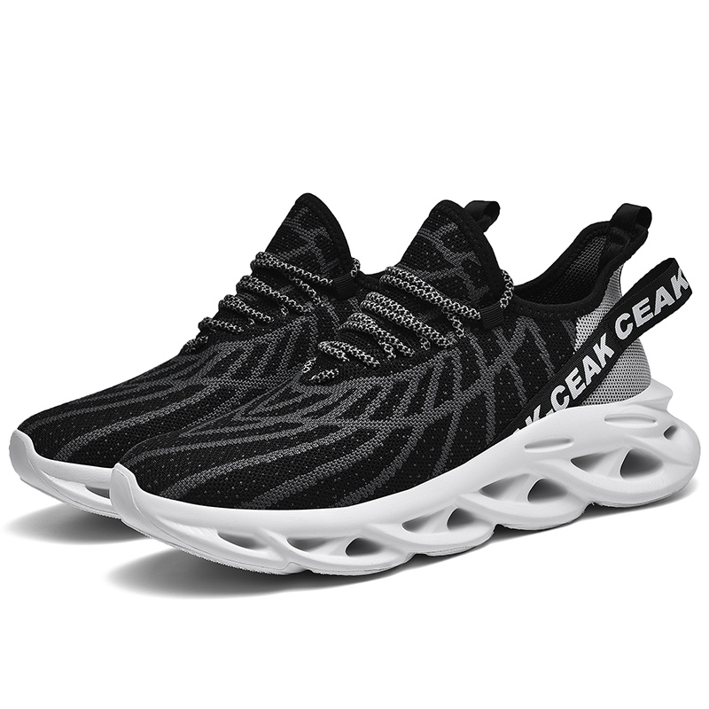 Men's Ortho Stretch Cushion Shoes - Black Gray-SOFTSFEEL