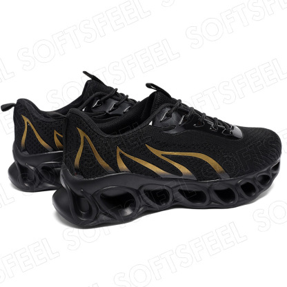 Softsfeel Relieve Foot Pain Perfect Walking Shoes - Black Gold-SOFTSFEEL