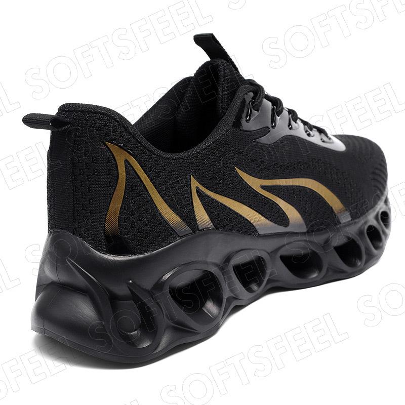 Softsfeel Women's Relieve Foot Pain Perfect Walking Shoes - Black Gold-SOFTSFEEL
