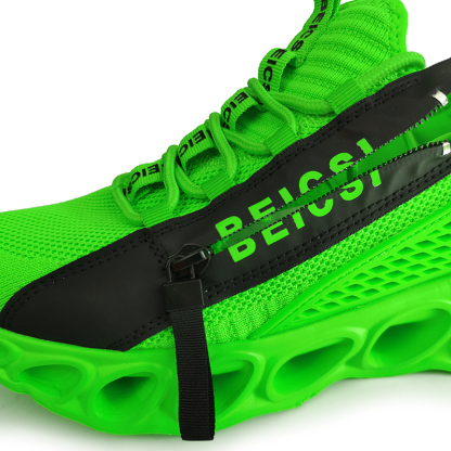 Softsfeel Men's Side-Zip ComfortFit Walking Shoes - Green-SOFTSFEEL