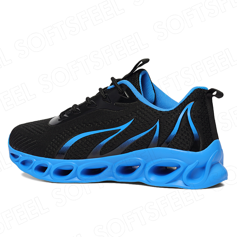 Softsfeel Men's Relieve Foot Pain Perfect Walking Shoes - Black Blue-SOFTSFEEL