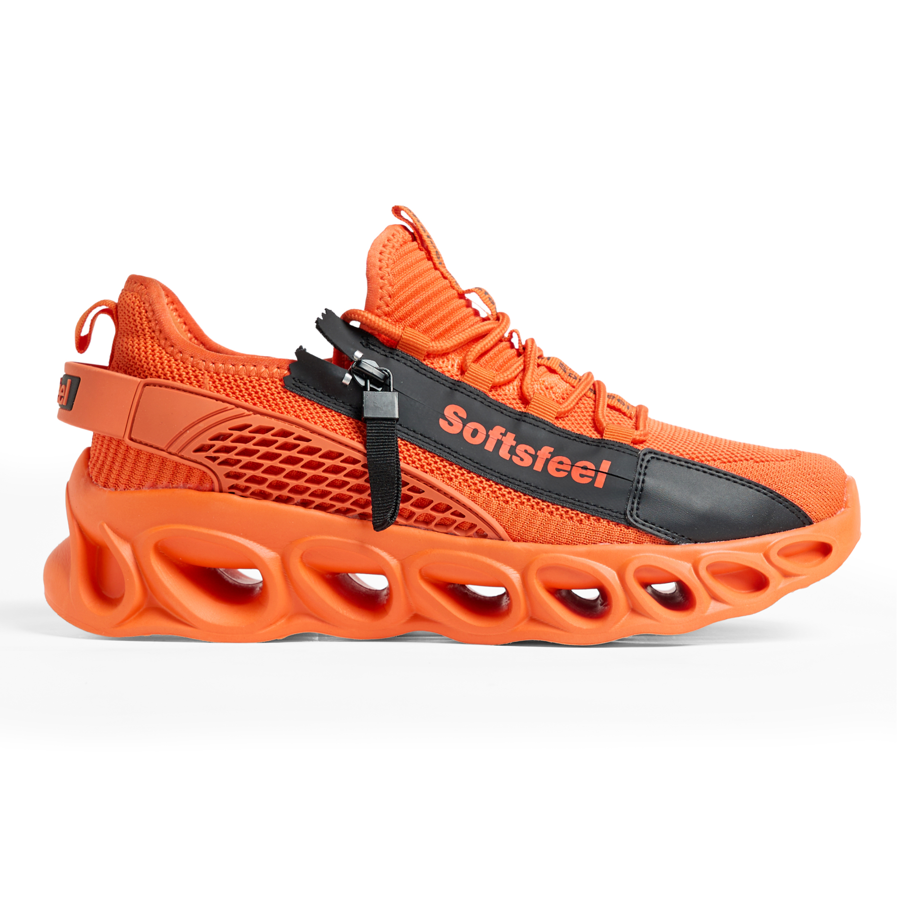 Softsfeel® Men's Side-Zip ComfortFit Walking Shoes - Orange
