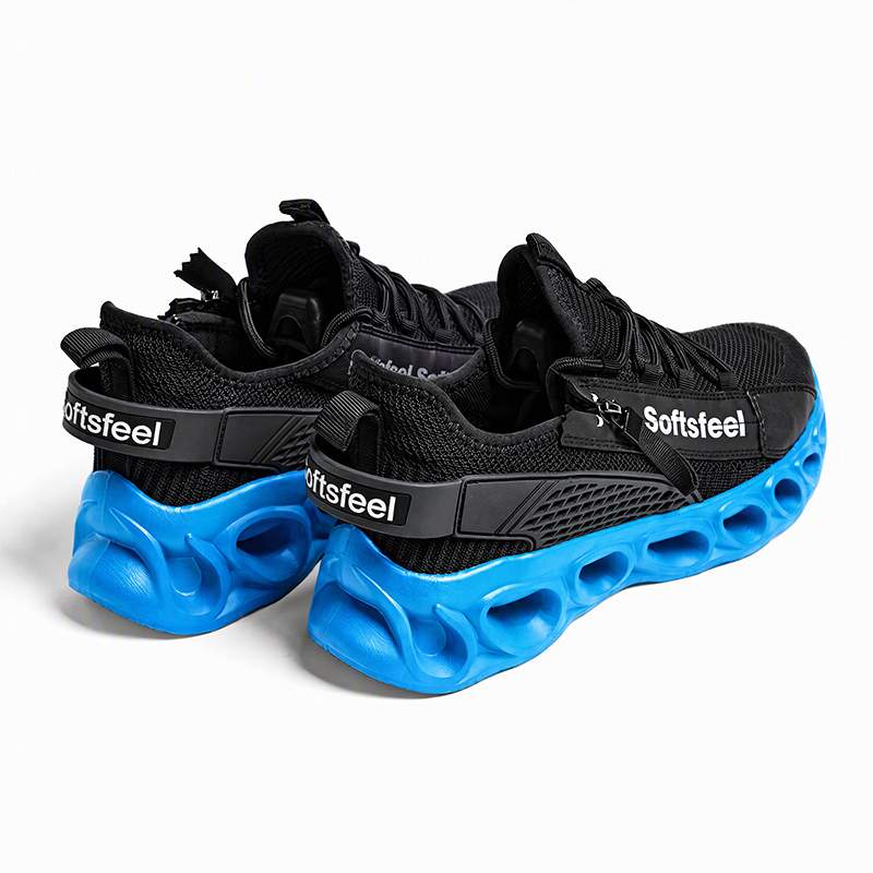 Softsfeel® Men's Side-Zip ComfortFit Walking Shoes - Black Blue