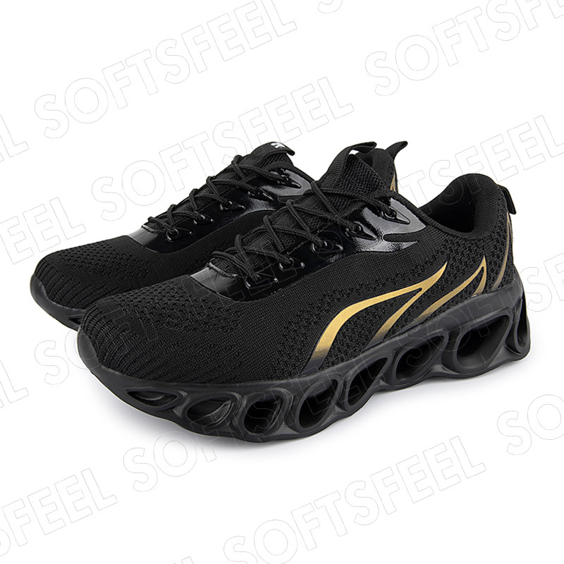 Softsfeel Women's Relieve Foot Pain Perfect Walking Shoes - Black Gold-SOFTSFEEL