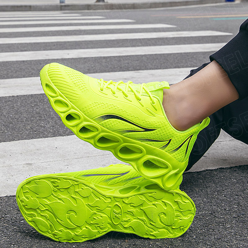 Softsfeel Men's Relieve Foot Pain Perfect Walking Shoes - Fluorescent Green-SOFTSFEEL