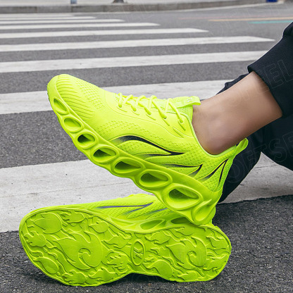 Softsfeel Men's Relieve Foot Pain Perfect Walking Shoes - Fluorescent Green-SOFTSFEEL