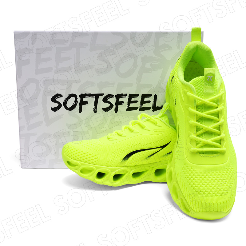 Softsfeel Men's Relieve Foot Pain Perfect Walking Shoes - Fluorescent Green-SOFTSFEEL