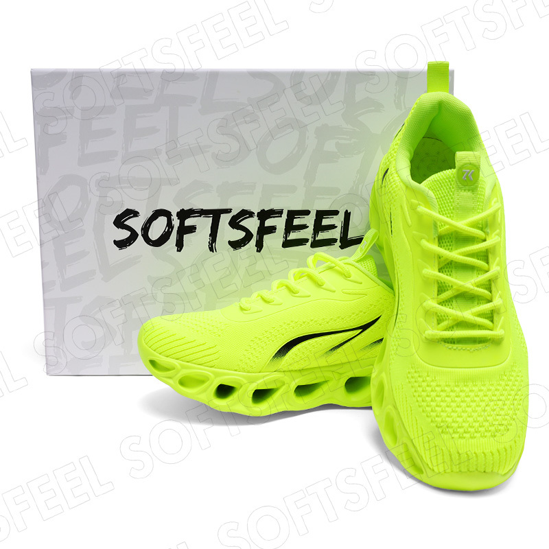 Softsfeel Men's Relieve Foot Pain Perfect Walking Shoes - Fluorescent Green-SOFTSFEEL