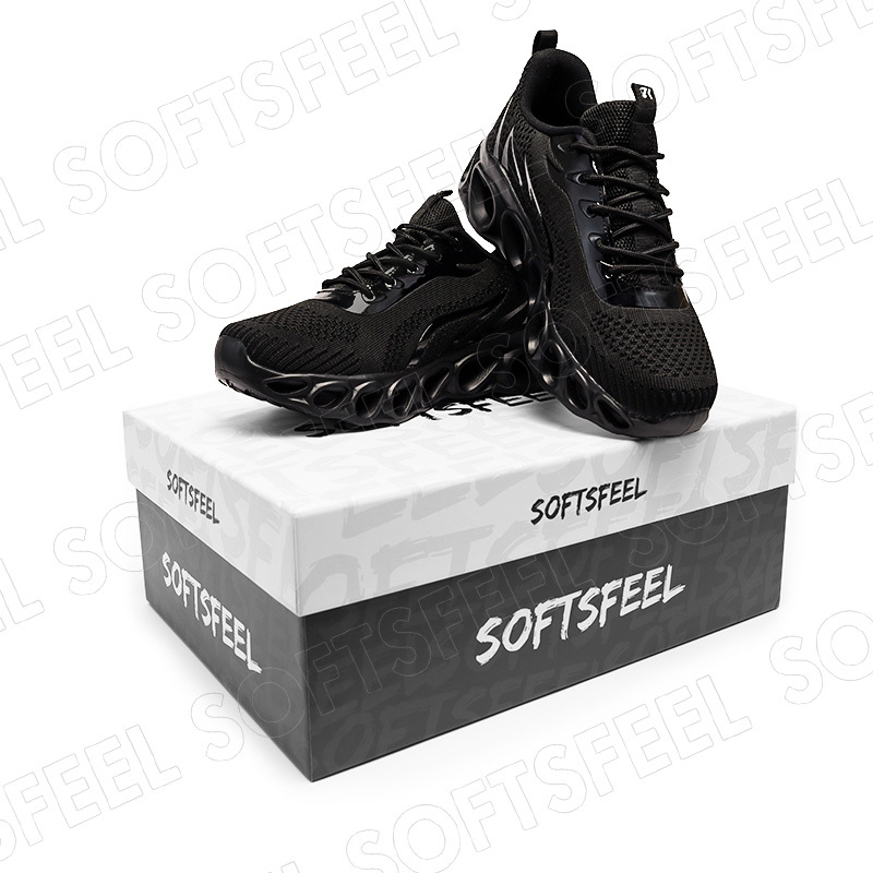 Softsfeel Men's Relieve Foot Pain Perfect Walking Shoes - Black-SOFTSFEEL