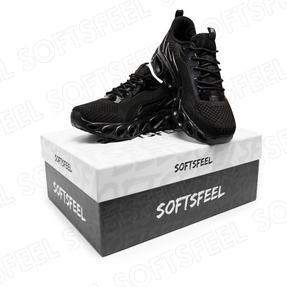 Softsfeel Men's Relieve Foot Pain Perfect Walking Shoes - Black-SOFTSFEEL