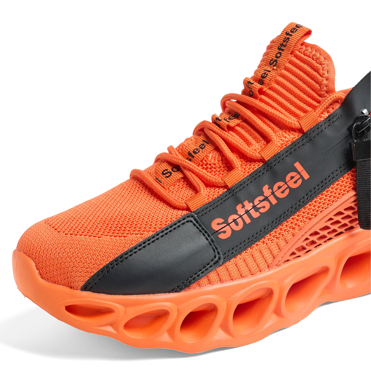 Softsfeel® Men's Side-Zip ComfortFit Walking Shoes - Orange