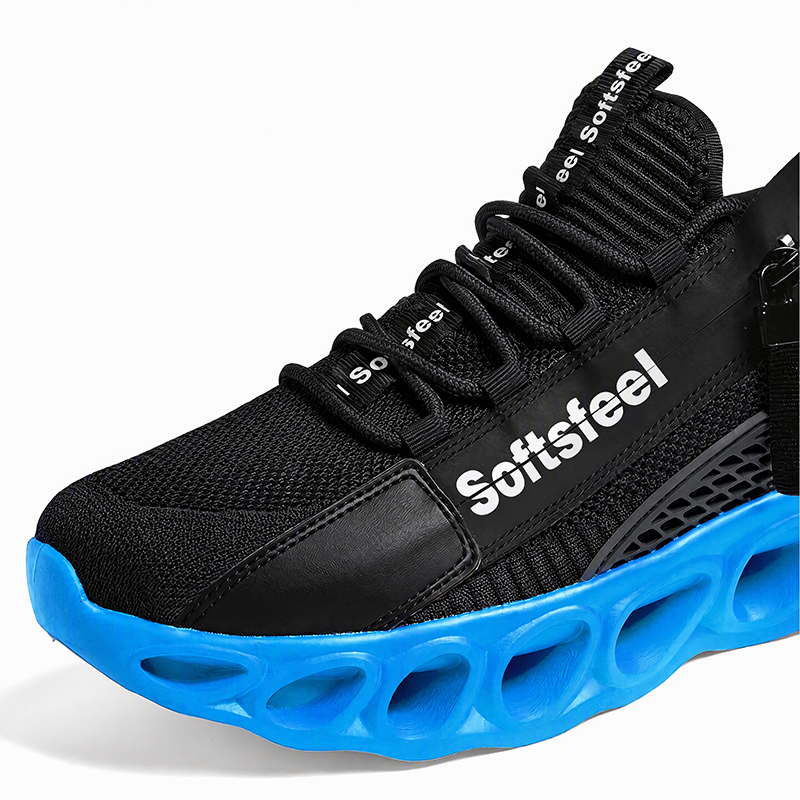 Softsfeel® Men's Side-Zip ComfortFit Walking Shoes - Black Blue