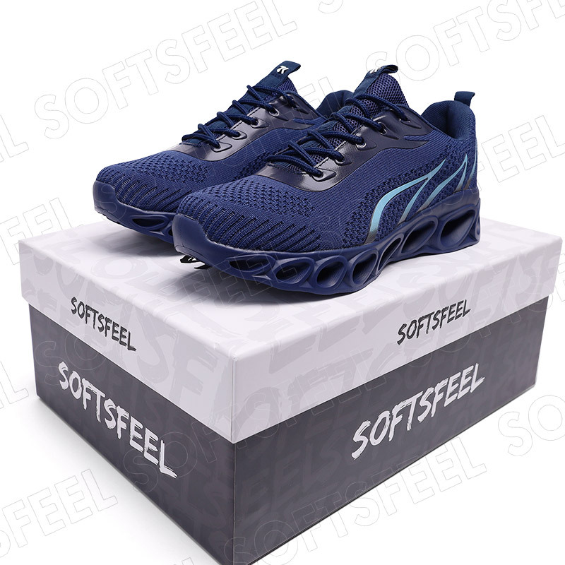 Softsfeel Men's Relieve Foot Pain Perfect Walking Shoes - Dark Blue-SOFTSFEEL