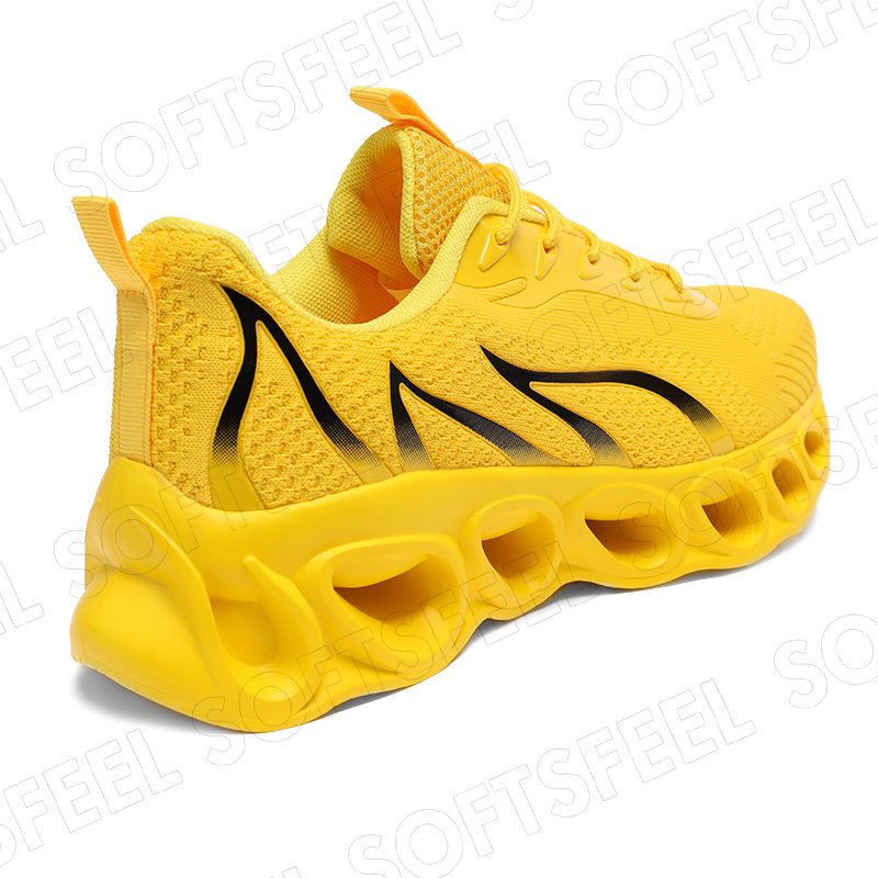 Softsfeel Men's Relieve Foot Pain Perfect Walking Shoes - Yellow-SOFTSFEEL