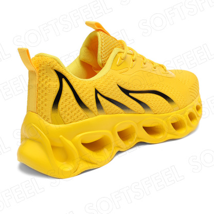 Softsfeel Men's Relieve Foot Pain Perfect Walking Shoes - Yellow-SOFTSFEEL