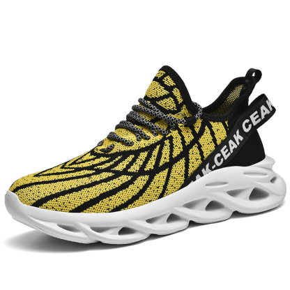 Women's Ortho Stretch Cushion Shoes - Black Yellow-SOFTSFEEL