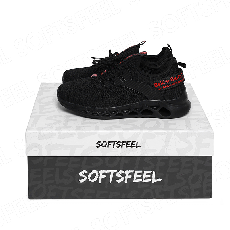 Softsfeel Women's AirCushion Shoes - Black Red-SOFTSFEEL