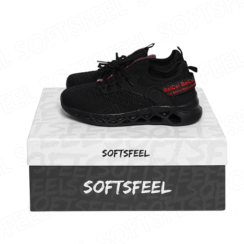 Softsfeel Women's AirCushion Shoes - Black Red-SOFTSFEEL