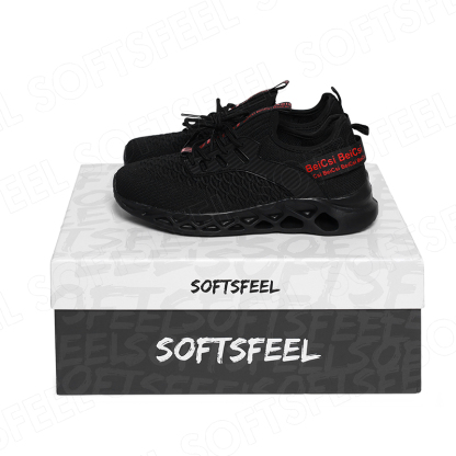 Softsfeel Women's AirCushion Shoes - Black Red-SOFTSFEEL