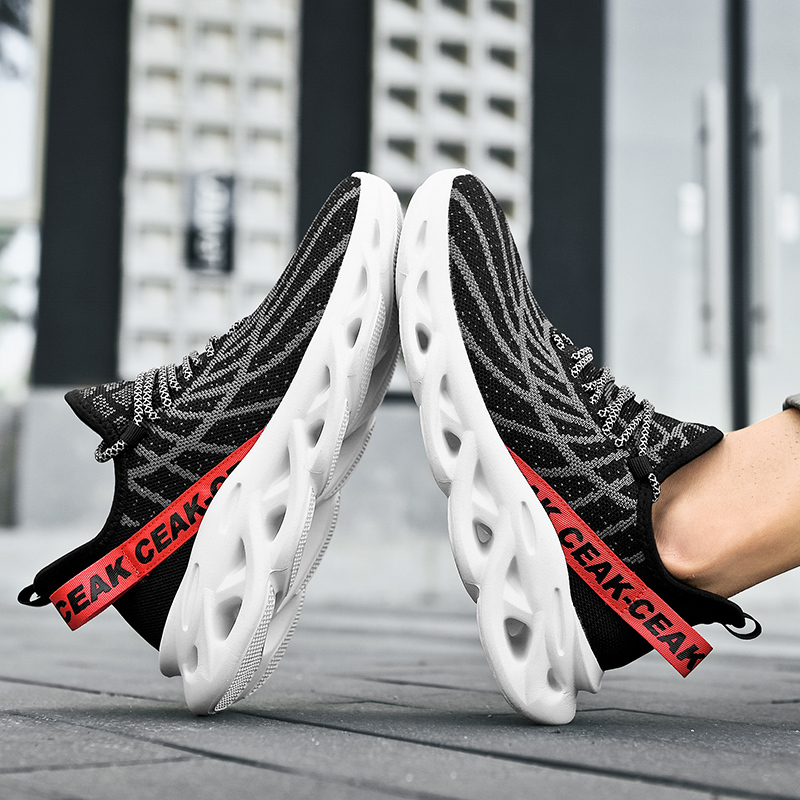Women's Ortho Stretch Cushion Shoes - Black Red-SOFTSFEEL