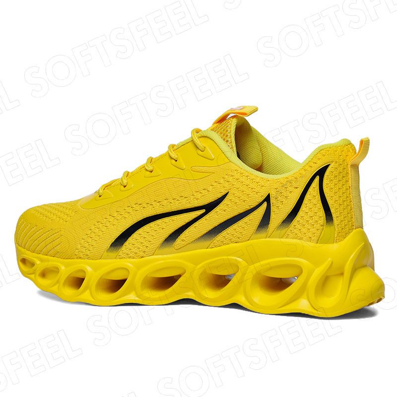 Softsfeel Men's Relieve Foot Pain Perfect Walking Shoes - Yellow-SOFTSFEEL