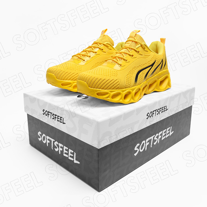Softsfeel Men's Relieve Foot Pain Perfect Walking Shoes - Yellow-SOFTSFEEL