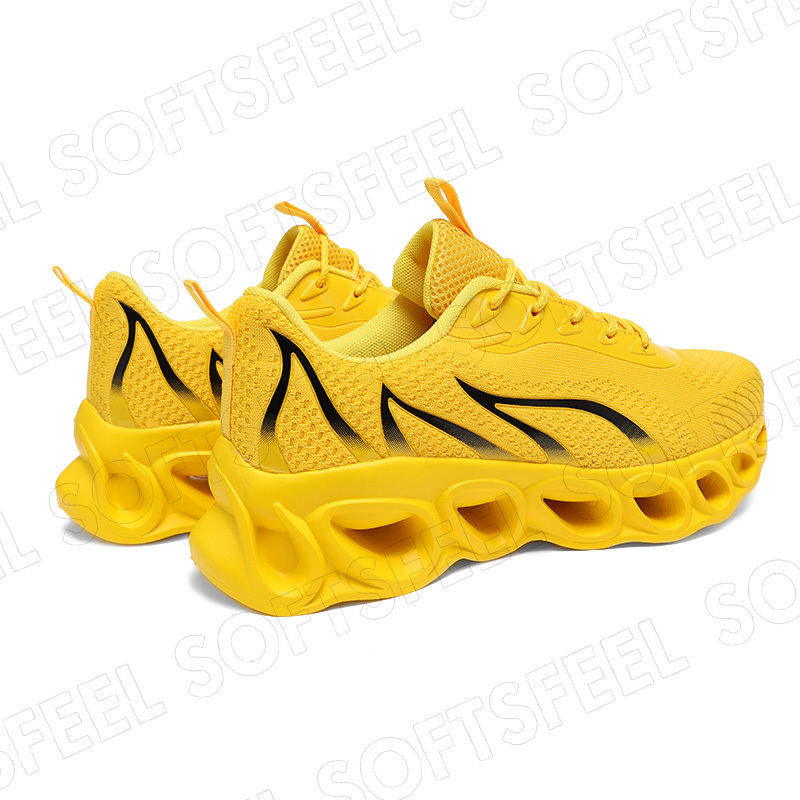 Softsfeel Men's Relieve Foot Pain Perfect Walking Shoes - Yellow-SOFTSFEEL