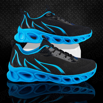 Softsfeel Men's Relieve Foot Pain Perfect Walking Shoes - Black Blue-SOFTSFEEL